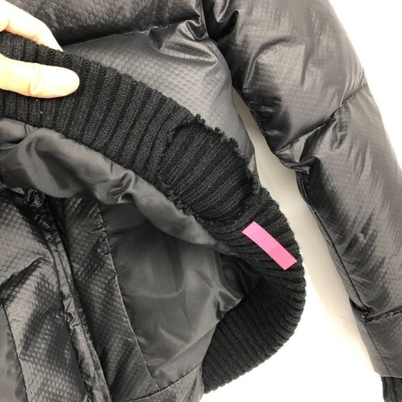 Black Puffer Bomber Jacket size ~Small Zipper front GUC - Picture 11 of 15